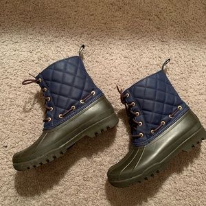 Black and Brown Sperry Boots